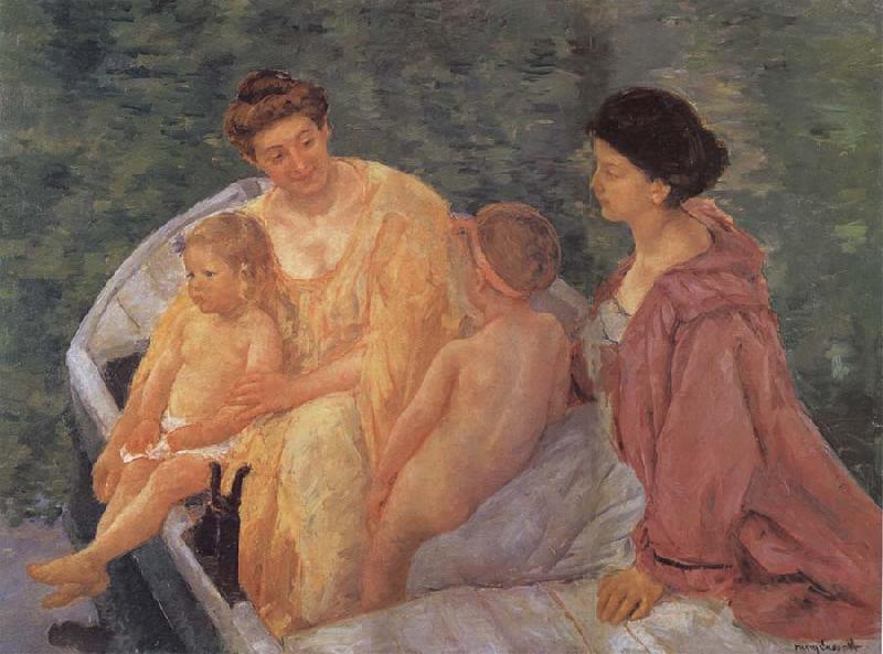 Mary Cassatt Mother and son in the boat France oil painting art